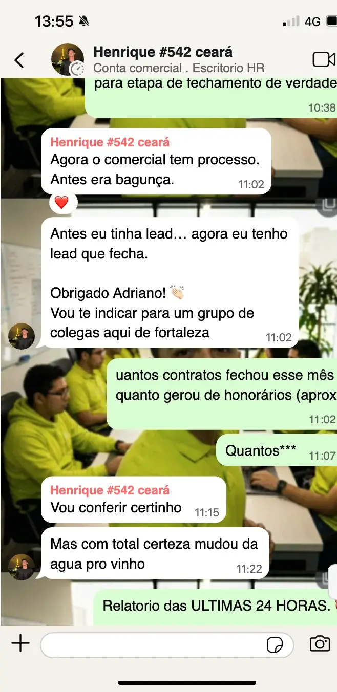 Feedback Henrique, agora tem lead que fecha