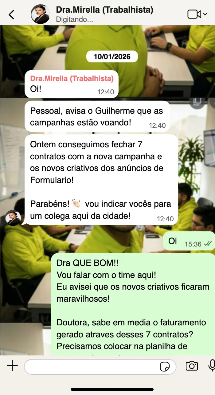 Feedback Dra. Mirella, 7 contratos fechados com a nova campanha